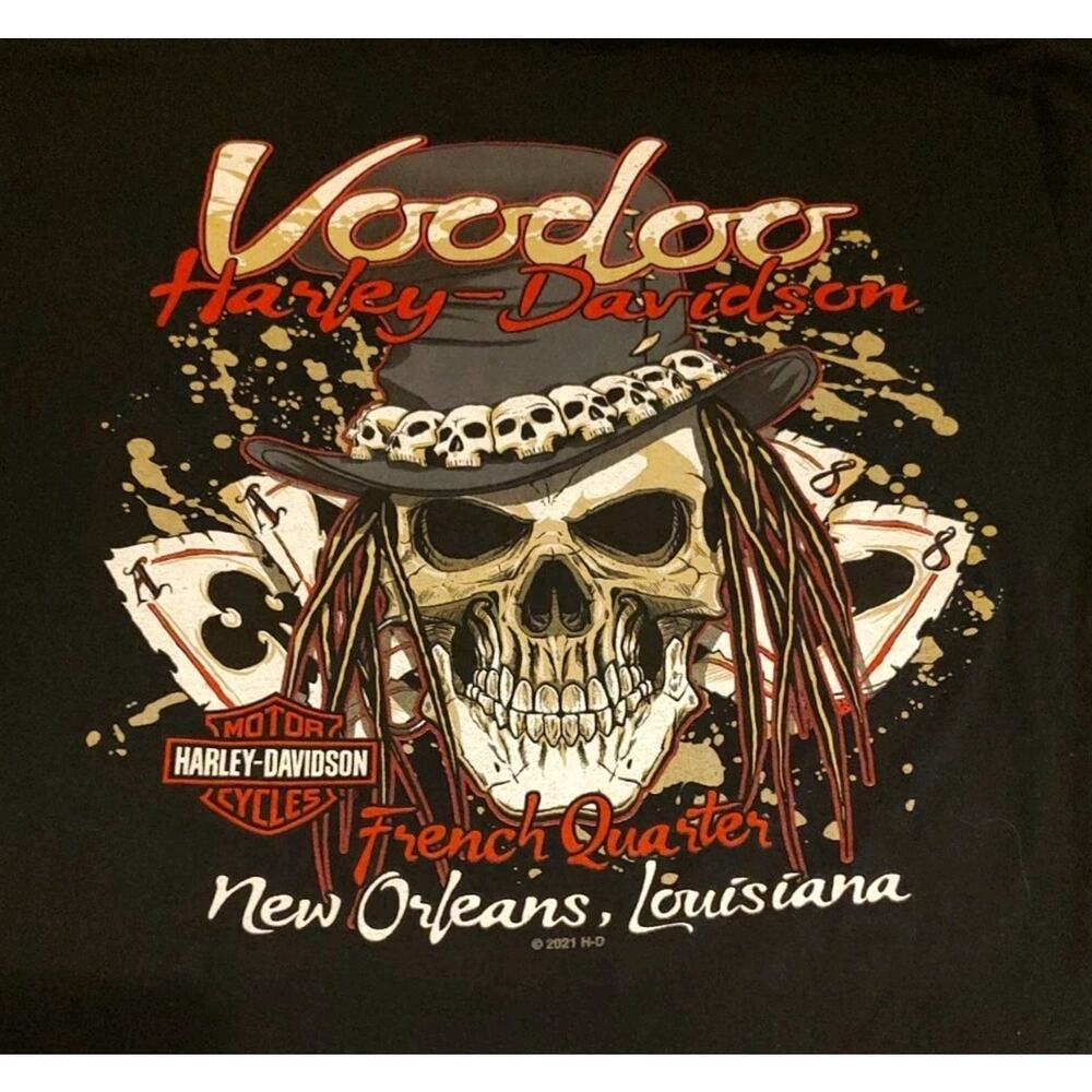 Men's Harley-Davidson Voodoo French Quarter New Orleans Black T Shirt - Medium